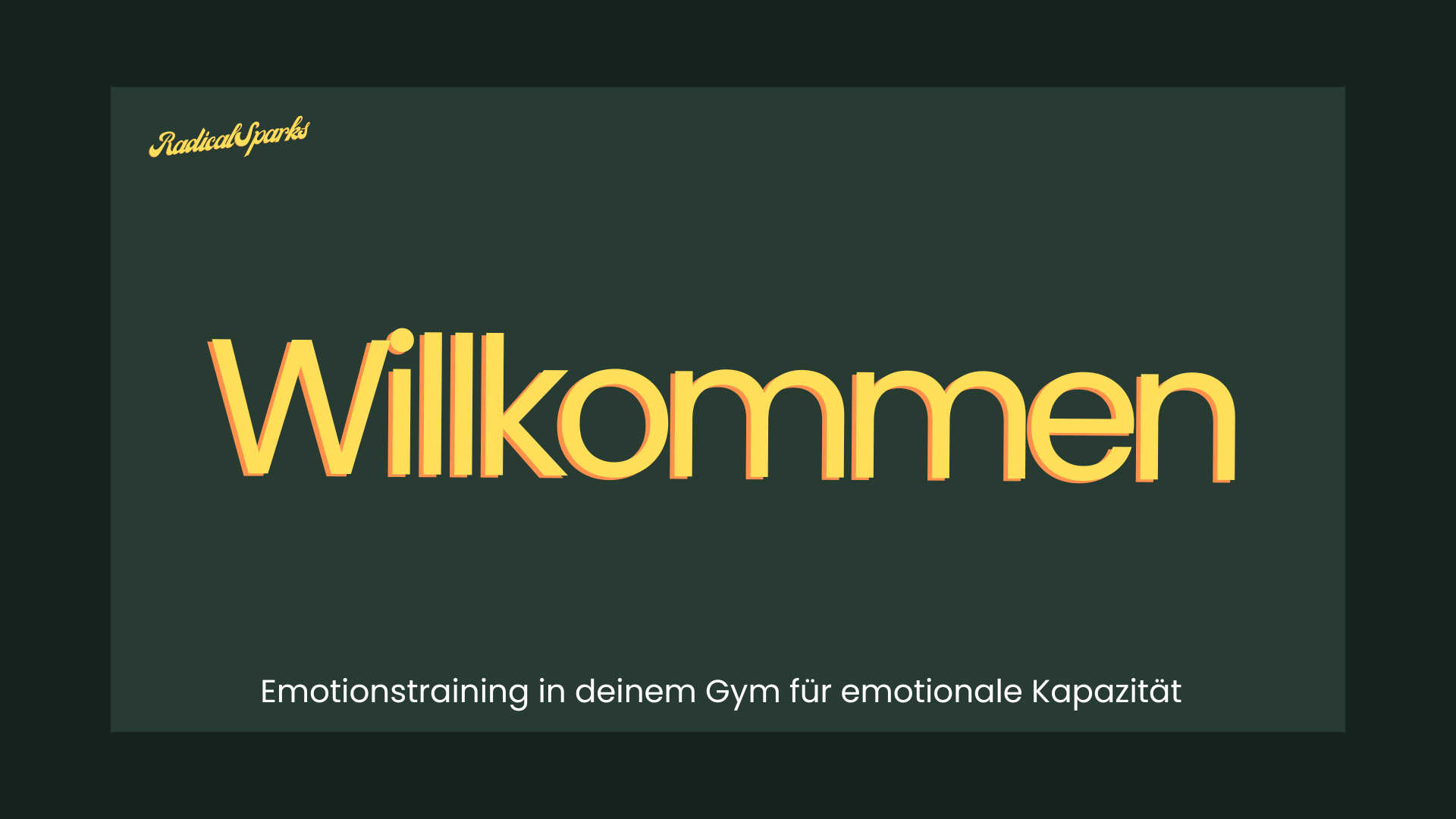 Willkommens-Bildschirm im Radical-Sparks-Mitgliederbereich